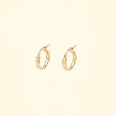 Yellow gold half-round tube earrings