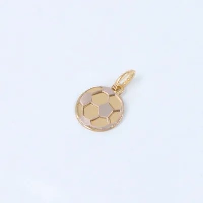 Yellow and white gold "soccer ball" pendant