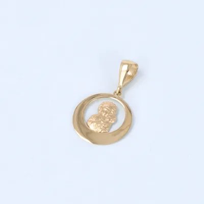 Light yellow gold medal with Madonna and Child