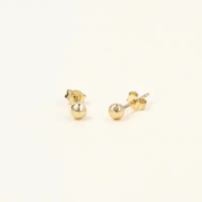Yellow gold ball stud earrings