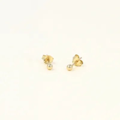 Yellow gold mini sphere stud earrings