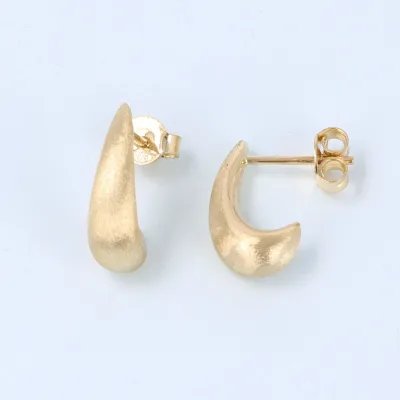 Yellow gold earrings with a satin finish