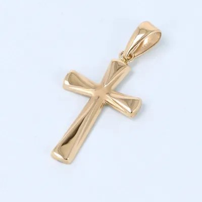Hollow cross in yellow gold