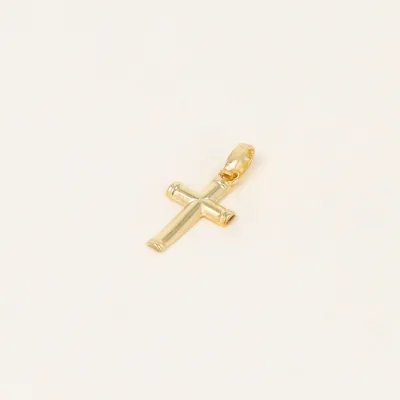 Tubular cross in yellow gold