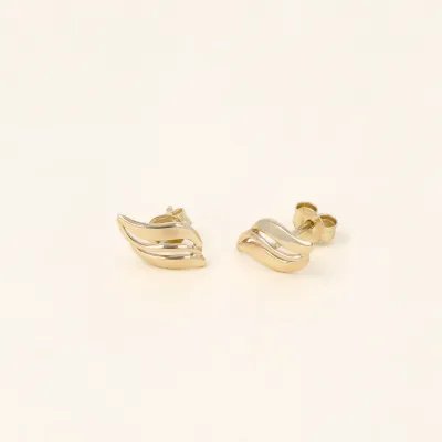 Yellow gold stud earrings