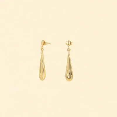 Drop-shaped yellow gold earrings