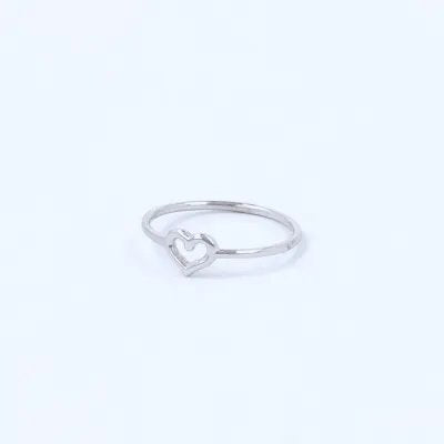 White gold ring with heart
