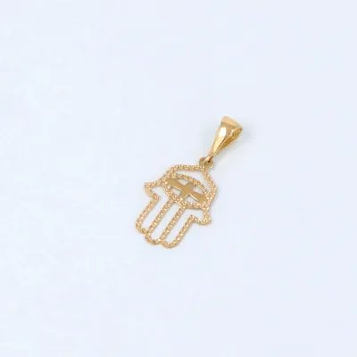 Lightweight yellow gold pendant with the hand of Fatima