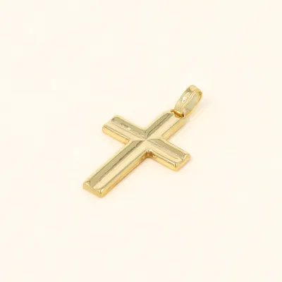Yellow gold cross with groove