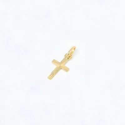 Light diamond-set yellow gold cross