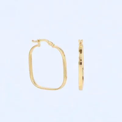 Yellow Gold Square Tube Earrings