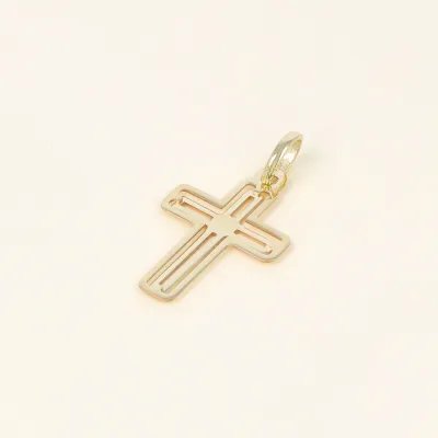 Cross carved in yellow gold