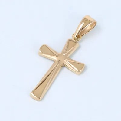 Hollow cross in yellow gold