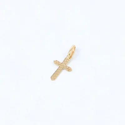 Light yellow gold cross with diamond finish