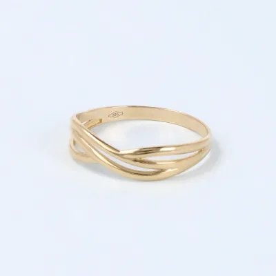 Polished yellow gold braided ring