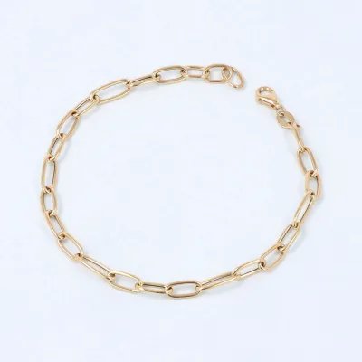 Paperclip bracelet in yellow gold
