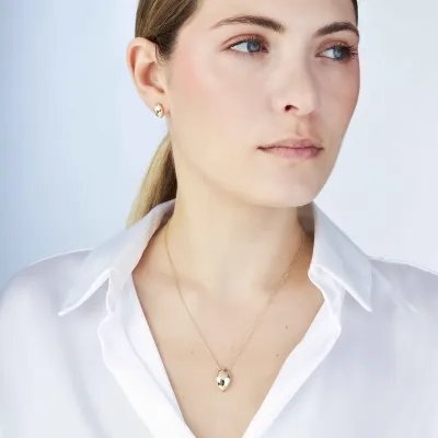 Yellow Gold Earrings and Necklace Set