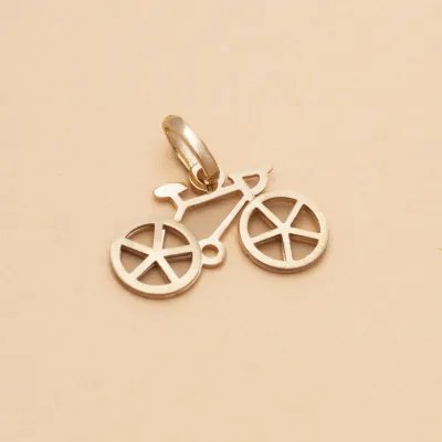 Yellow gold bicycle pendant