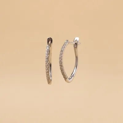White gold earrings with cubic zirconia