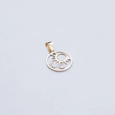 "Sun, Moon and Stars" Pendant in Yellow Gold