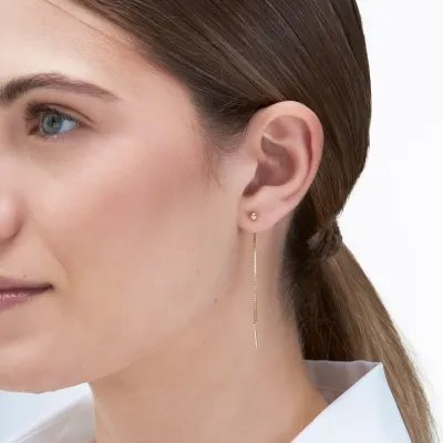 Yellow gold chain and ball earrings