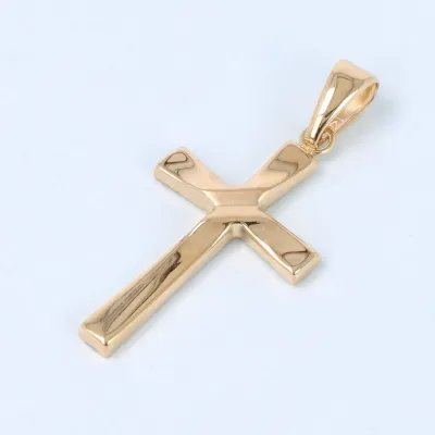 Hollow cross in yellow gold