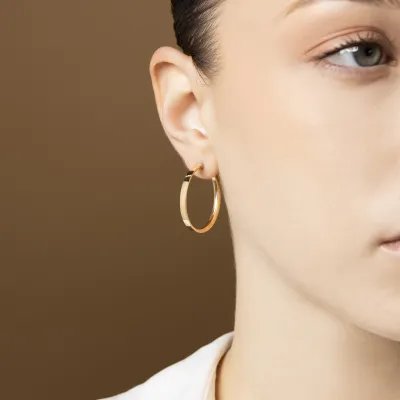 Yellow gold hoop earrings