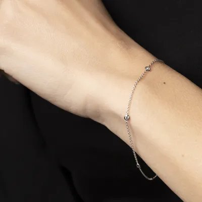 White gold bracelet with white cubic zirconia