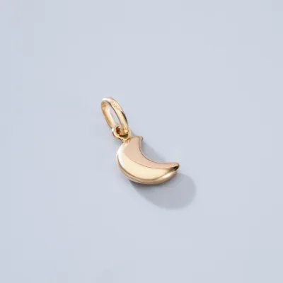 Lightweight yellow gold moon-shaped pendant
