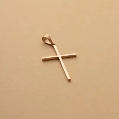 Red gold classic cross pendant