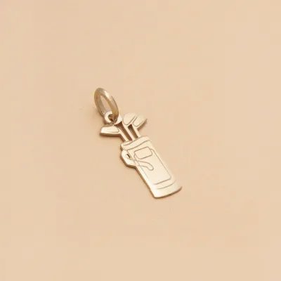 Yellow gold golfing pendant