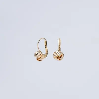 Yellow gold "knot" earrings
