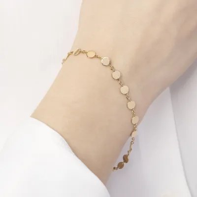 Yellow gold bracelet with rounded elements