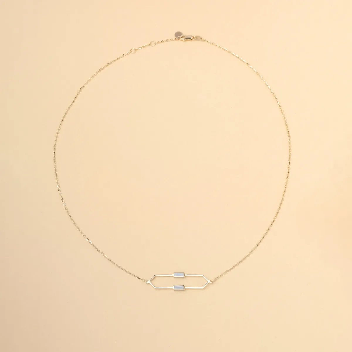 Yellow gold "Mellifera" necklace with enamel