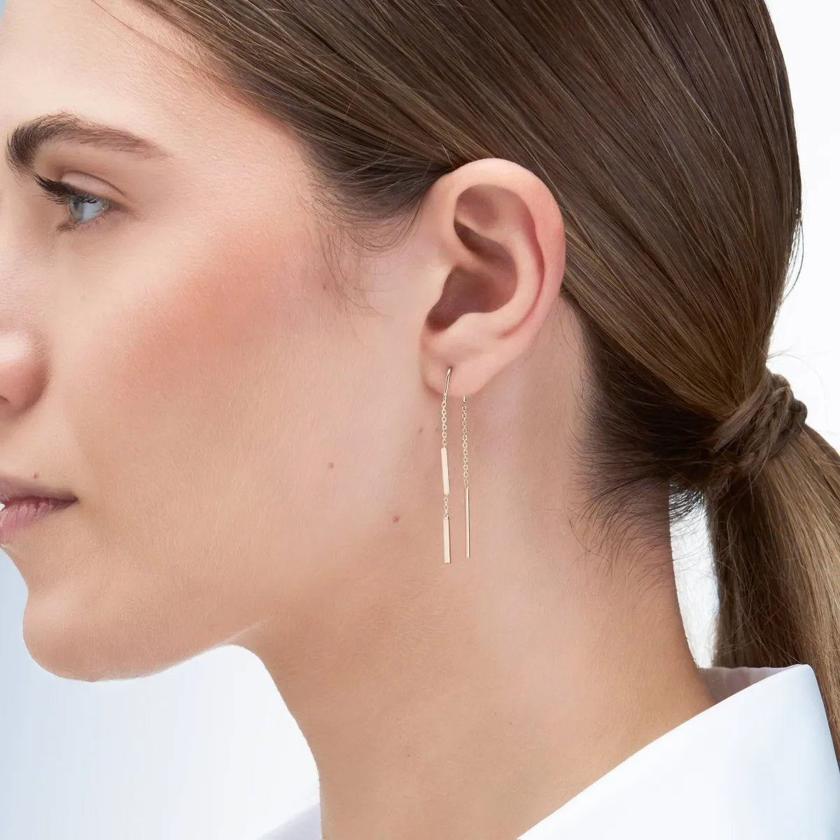 Yellow Gold Lightweight Chain Earrings