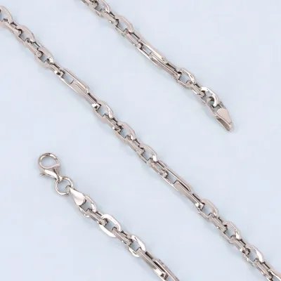 Hollow white gold chain