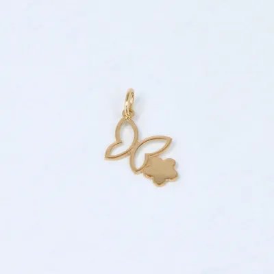 Lightweight yellow gold butterfly pendant
