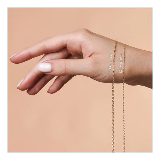 Long Oval Diamond-Cut Anchor (Fludov) Gold Chain