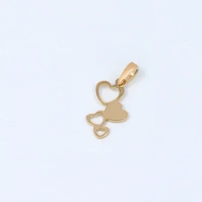 Yellow gold heart-shaped pendant