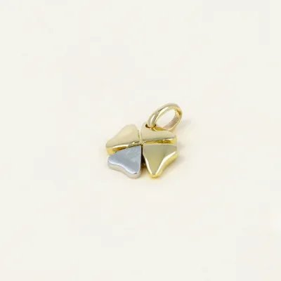 Two-tone four-leaf clover pendant