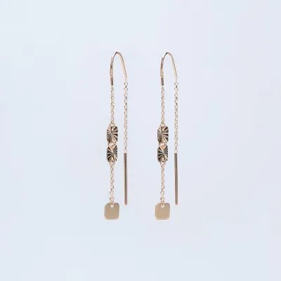 Yellow Gold Lightweight Chain Earrings