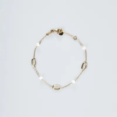 Yellow gold bracelet with pearls