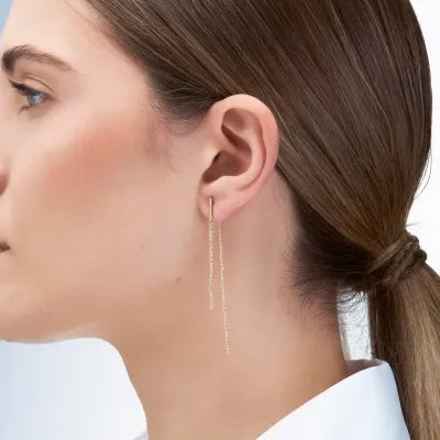 Yellow Gold Lightweight Chain Earrings