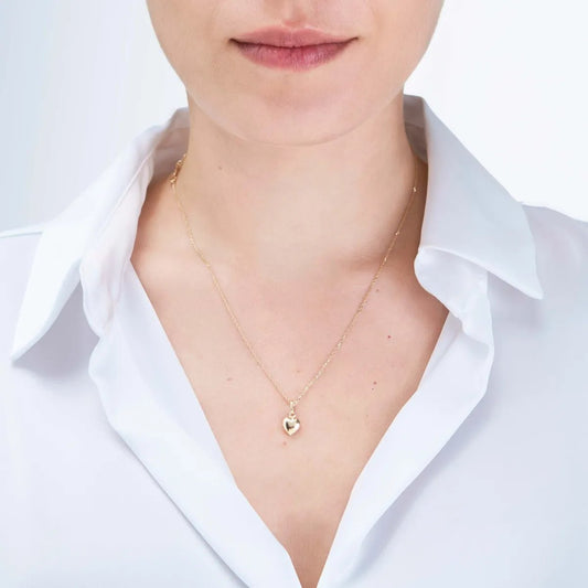 Yellow gold heart-shaped pendant