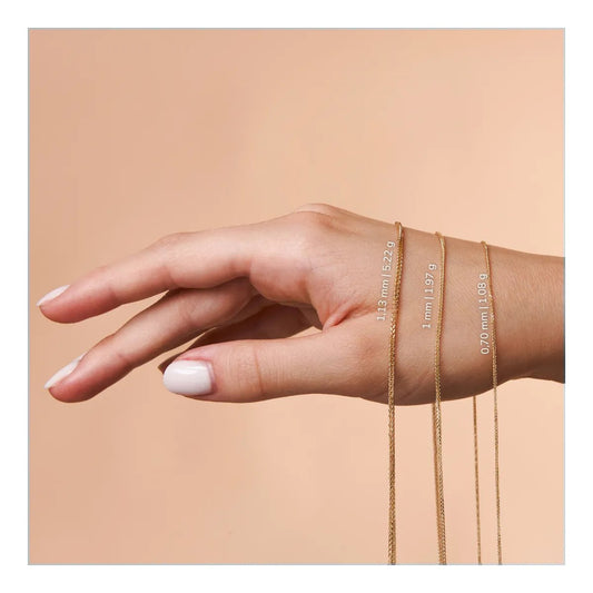 Spiga/Wheat Square/Foxtail Diamond-cut Gold Chain