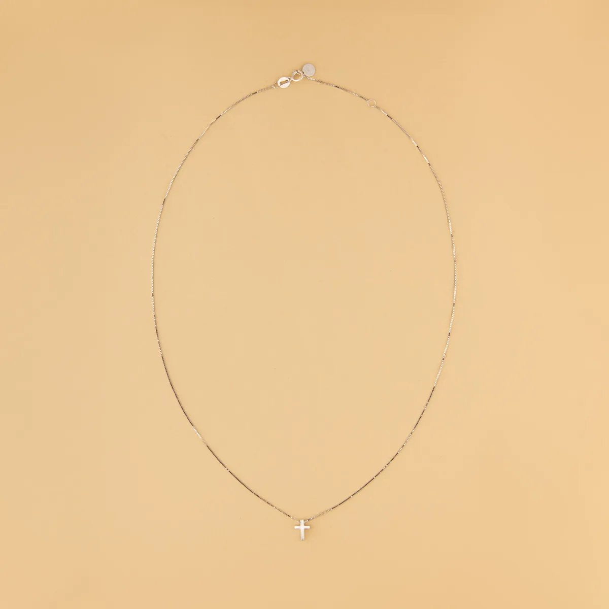 White gold light weight cross necklace