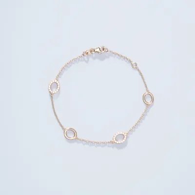 Yellow gold bracelet with zirconia