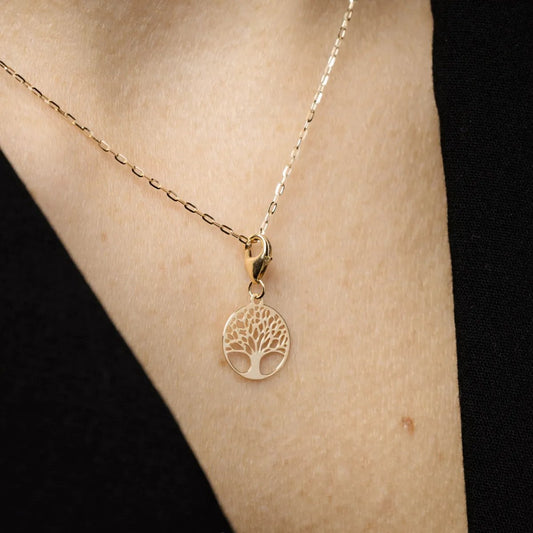 Yellow gold "Tree of life" charm pendant