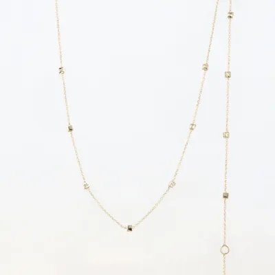 Lightweight yellow gold necklace and bracelet set
