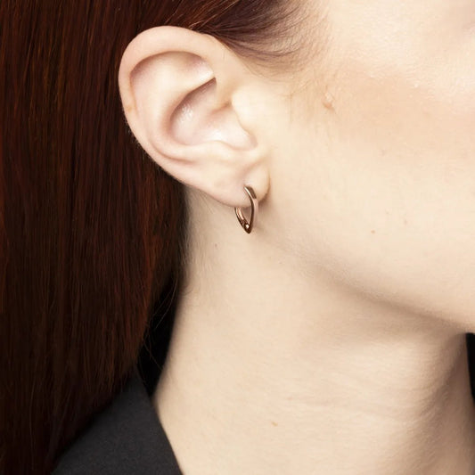 Rose gold oval earrings